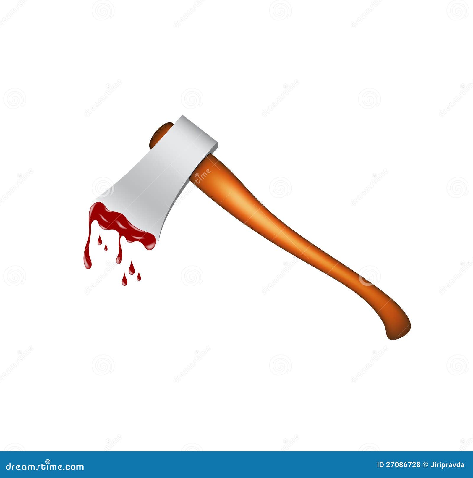 Realistic axe with blood stock vector. Illustration of hand 27086728