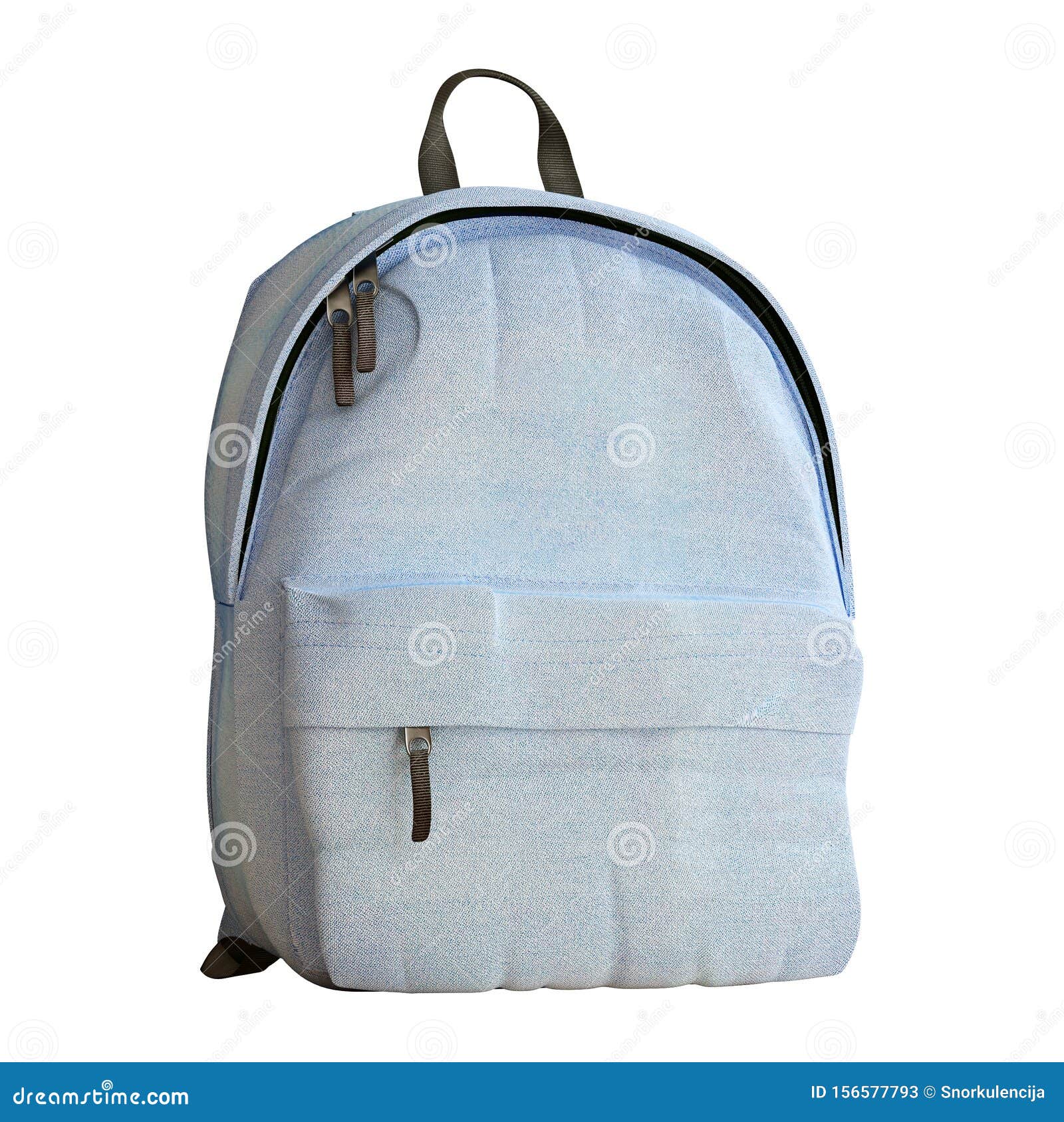 Realistic Baby Blue Backpack Isolated on White, Close Up, Mock-up Stock  Illustration - Illustration of mock, close: 156577793