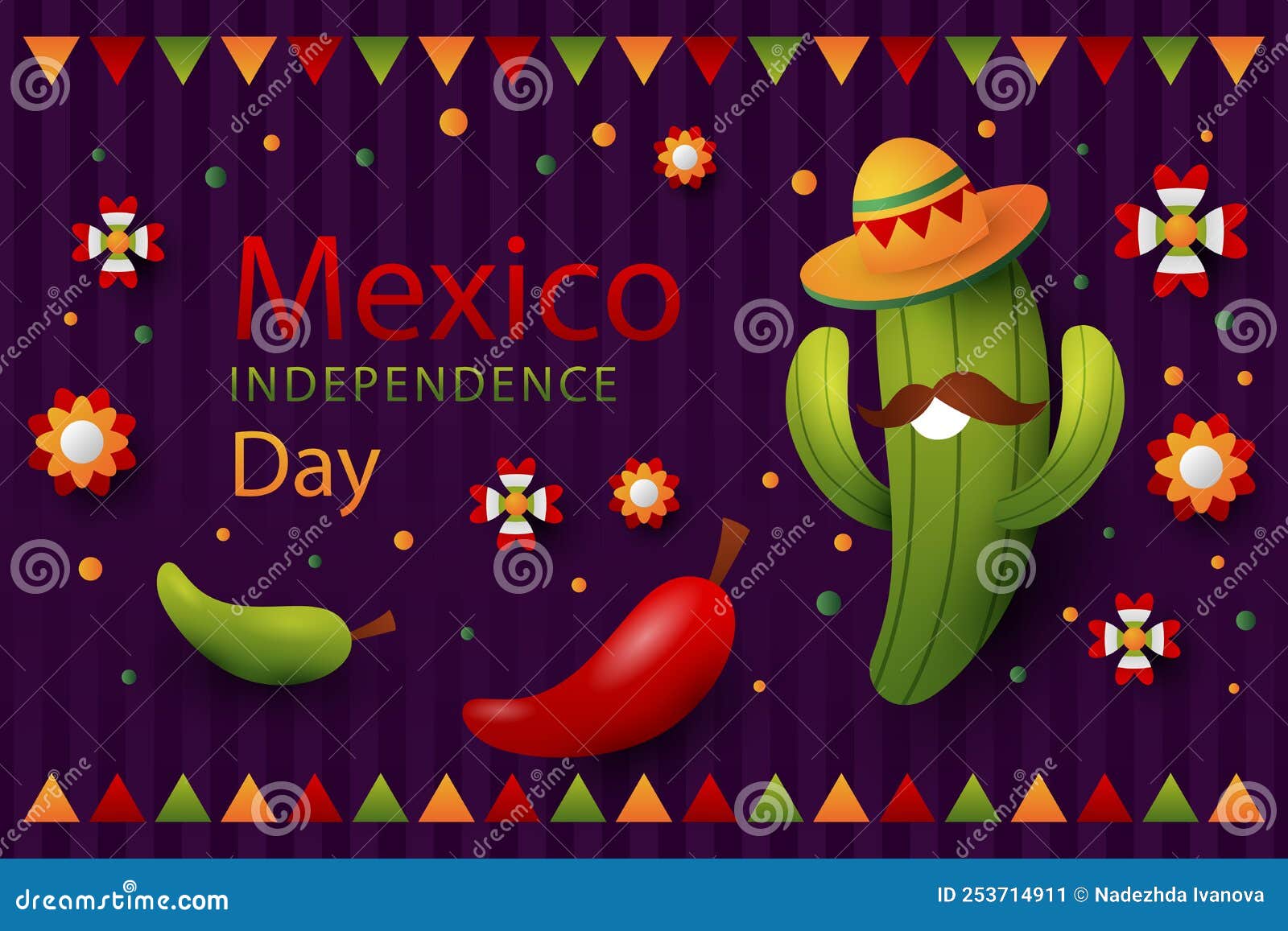 Realistic Background for Mexico Independence Celebration Vector
