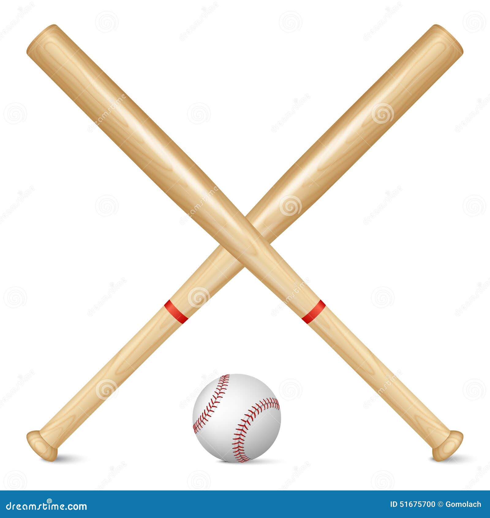 Realistic Baseball Bats and Ball Stock Vector Illustration of ball, base 51675700