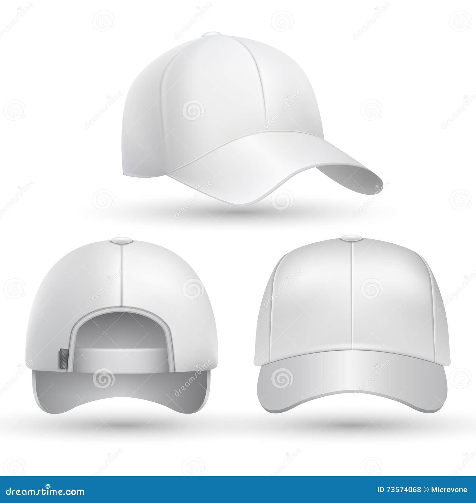 Download Realistic Baseball Cap Front, Side, Back Views Set. Stock ...