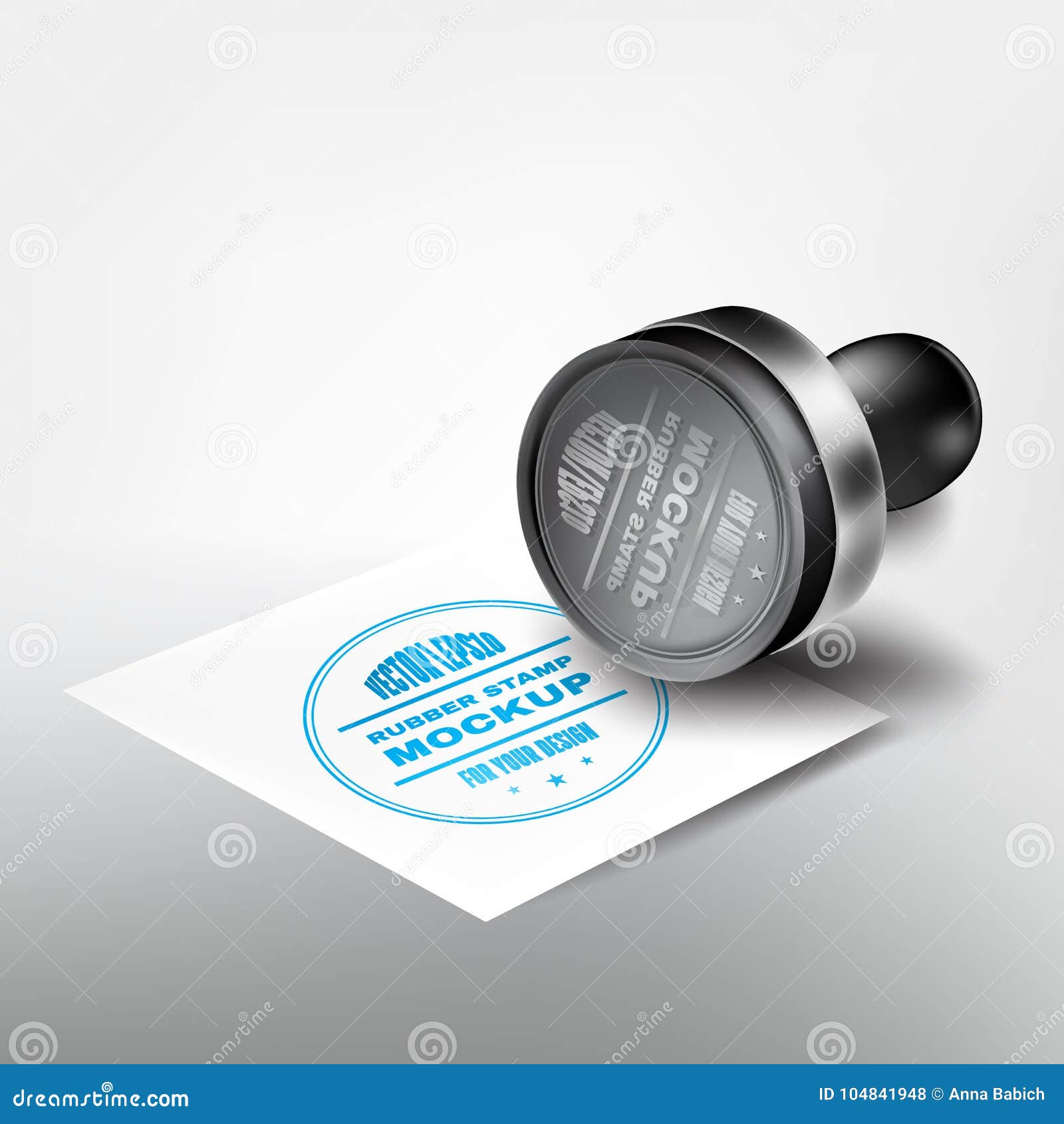 Realistic, Beautiful Rubber Stamp Mockup for Your Design. Rubber Stamp