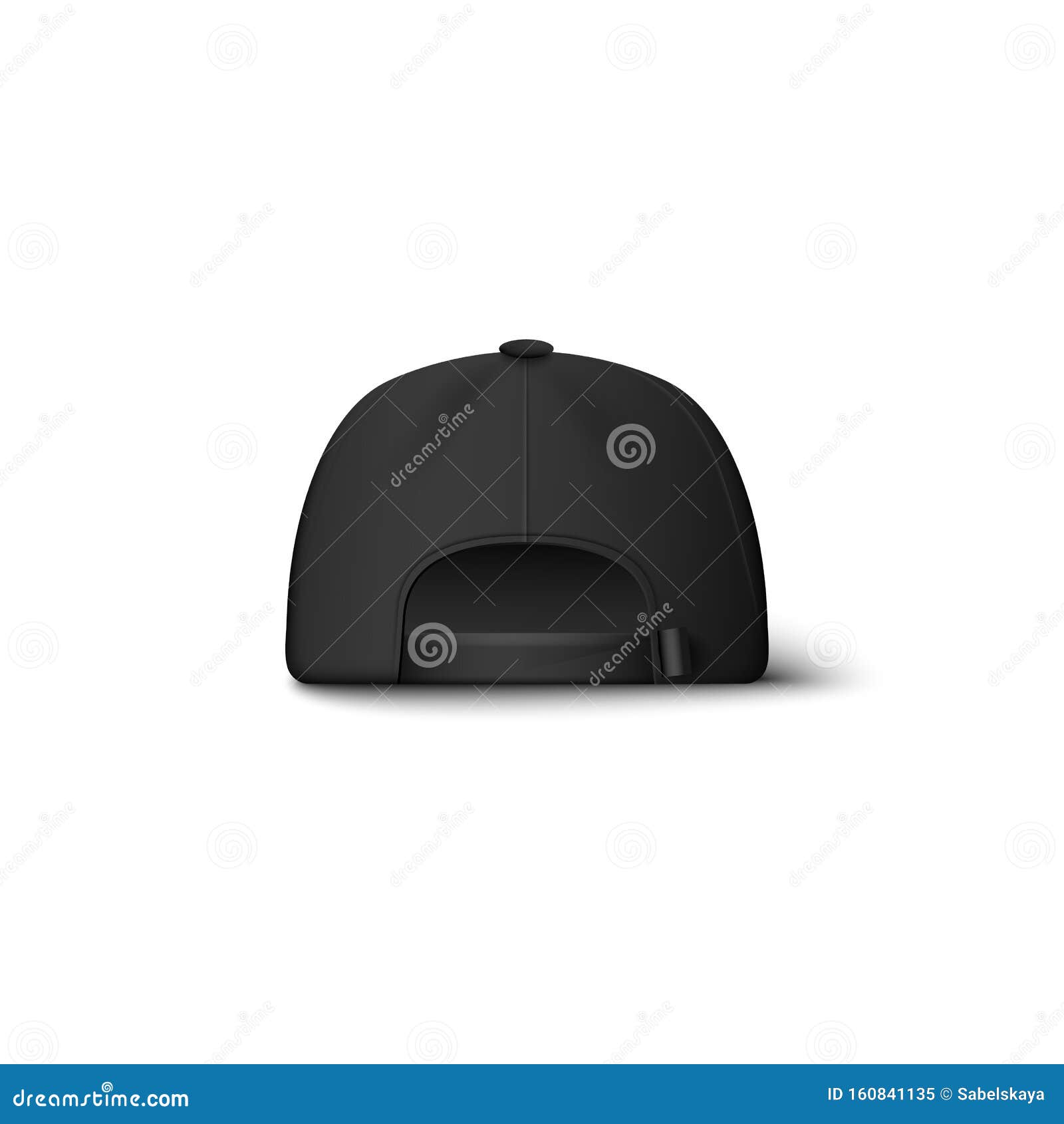 Download Realistic Black Baseball Cap Mockup From Back View ...