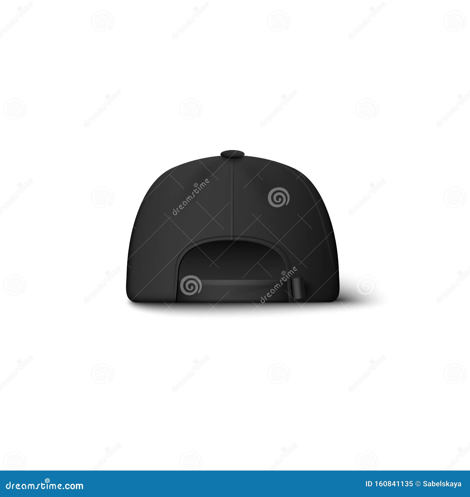 Download Free Realistic Black Baseball Cap Mockup From Back View Isolated On White Background Stock Vector Illustration Of Accessory Cloth 160841135 PSD Mockup Template