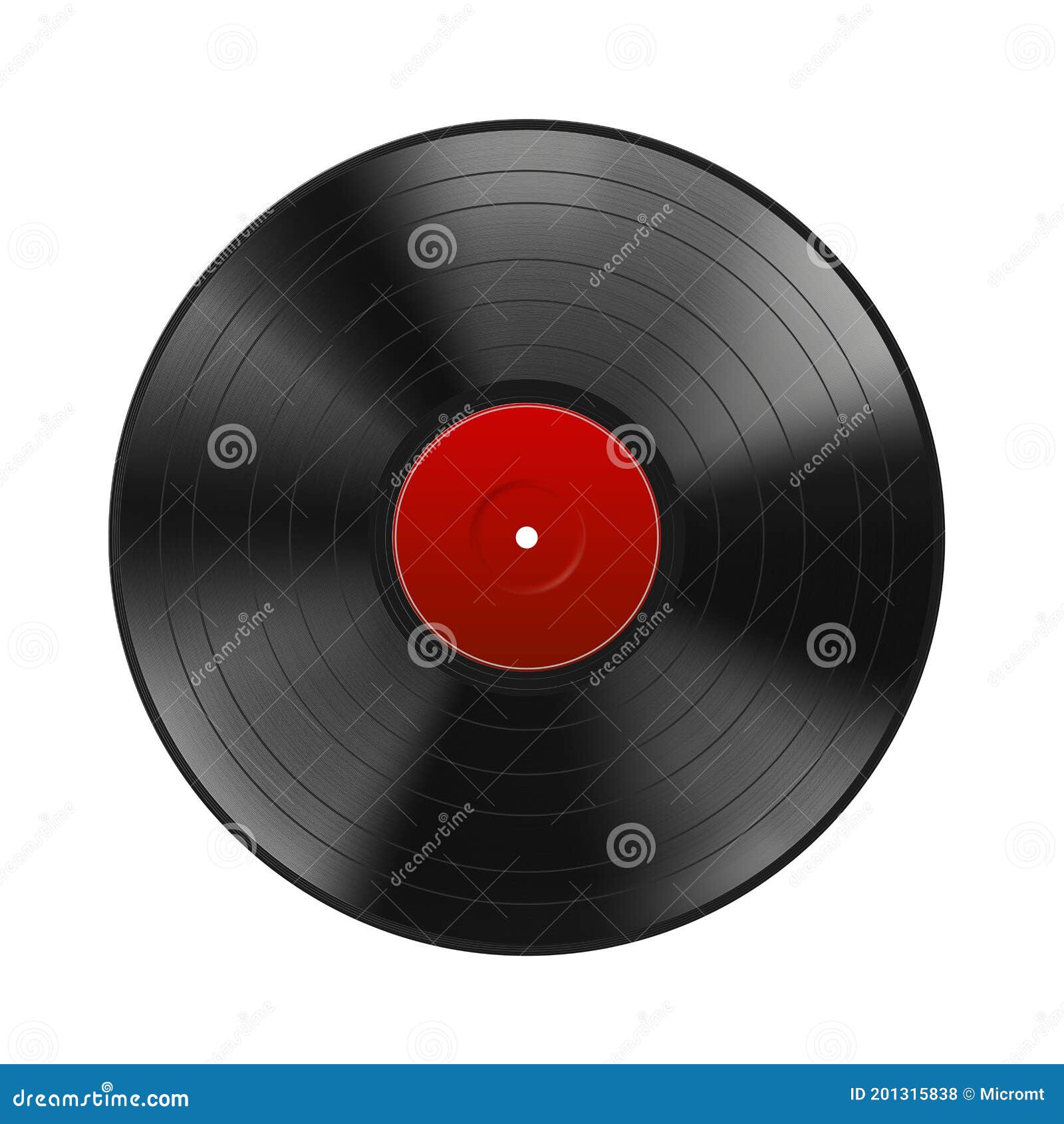 Download Realistic Black Vinyl Record With Red Label Isolated On White Background. Blank Mock Up. Highly ...