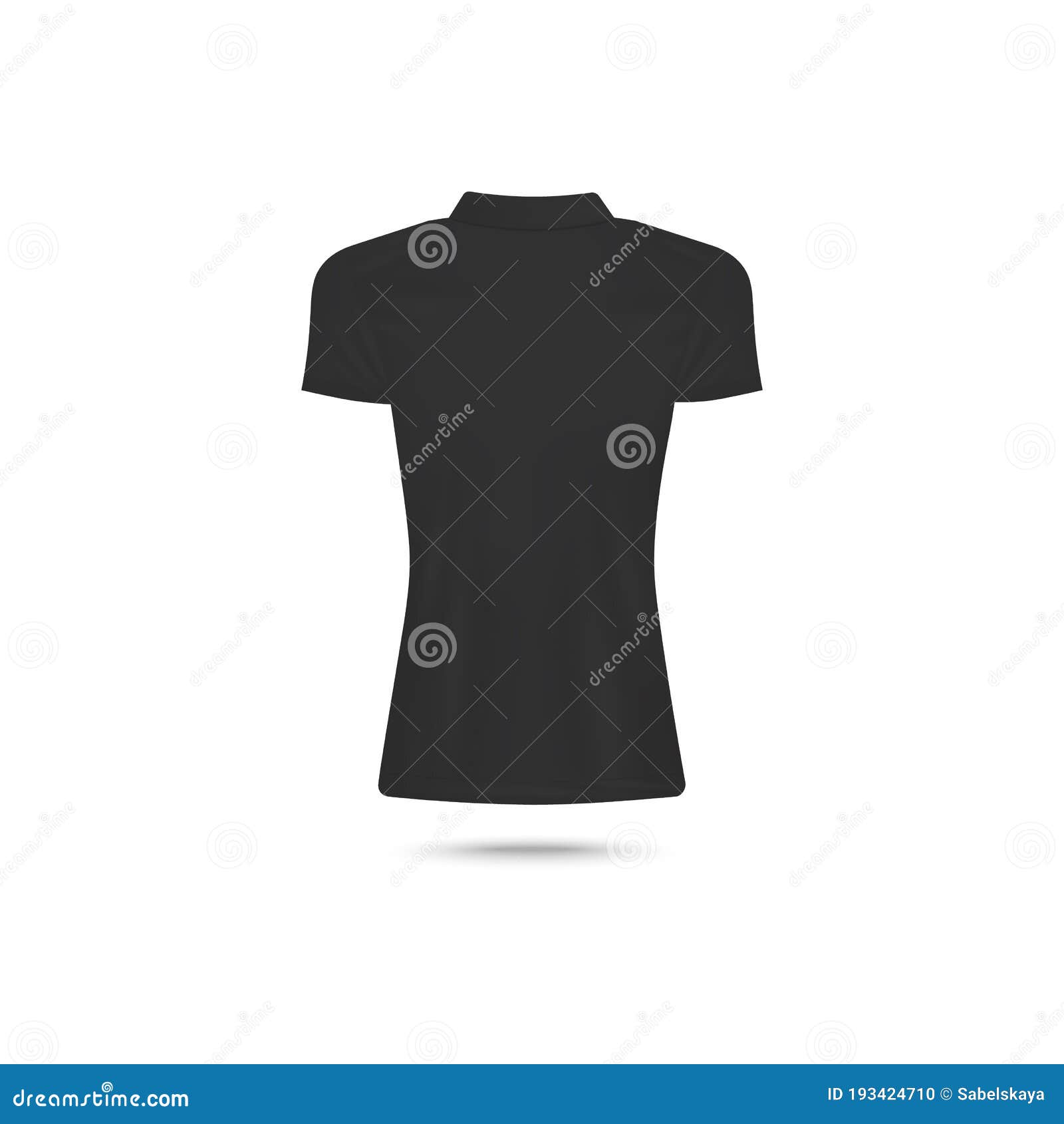 Download Realistic Black Women`s Polo T-shirt Mockup From Back View ...
