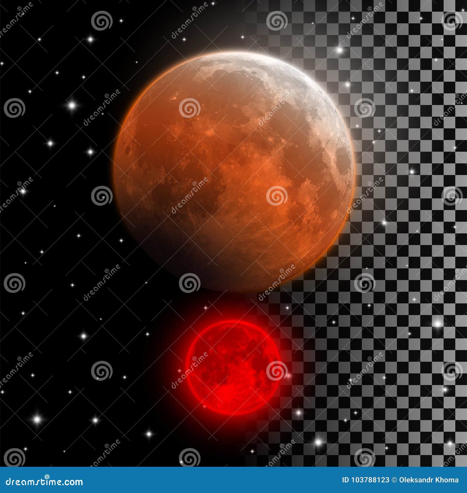 Realistic Blood Moon Vector Illustration. Stock Vector - Illustration