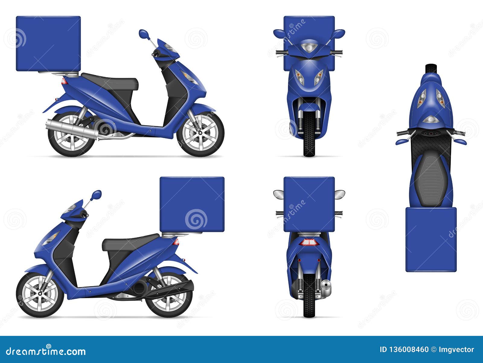 Download Realistic Blue Motorcycle Vector Mock-up Stock Vector - Illustration of branding, mock: 136008460