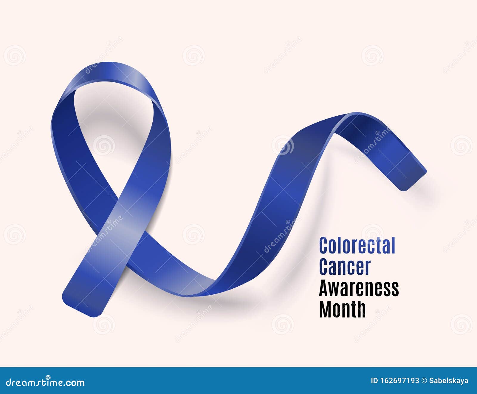 Awareness Dark Blue Ribbon Isolated on White Background, Navy Blue