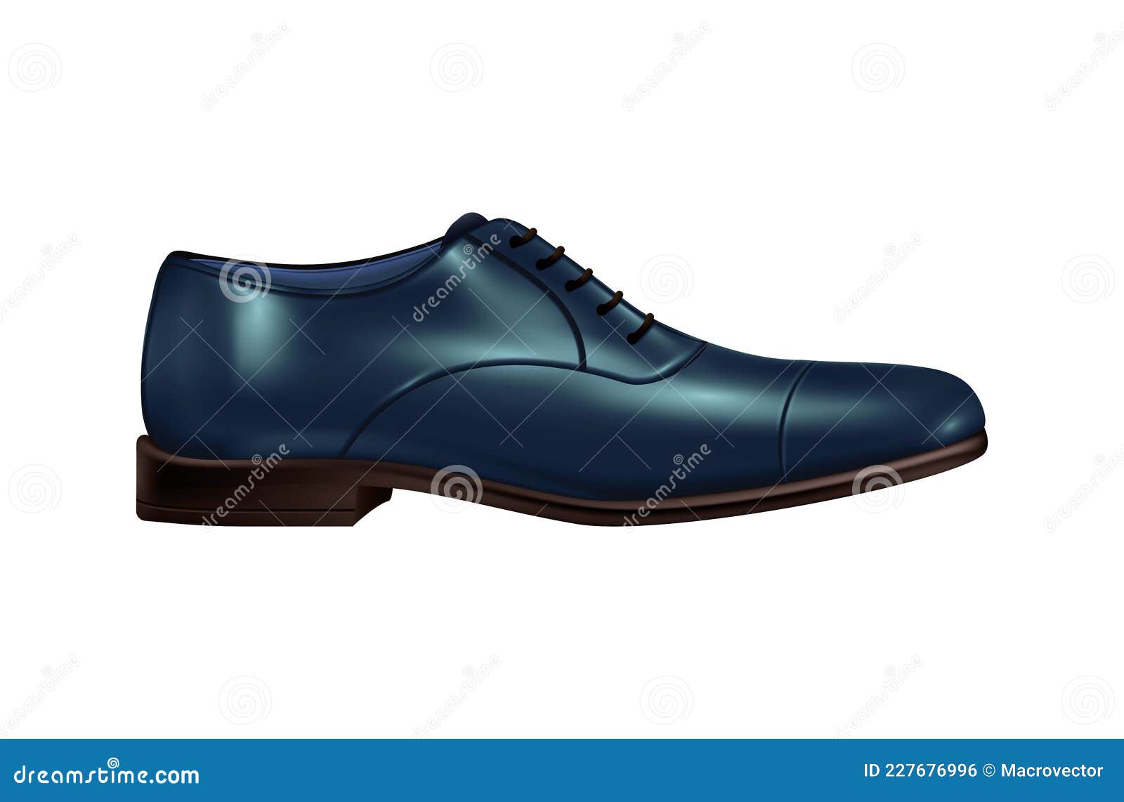 Realistic Blue Shoe Composition Stock Vector - Illustration of leather ...