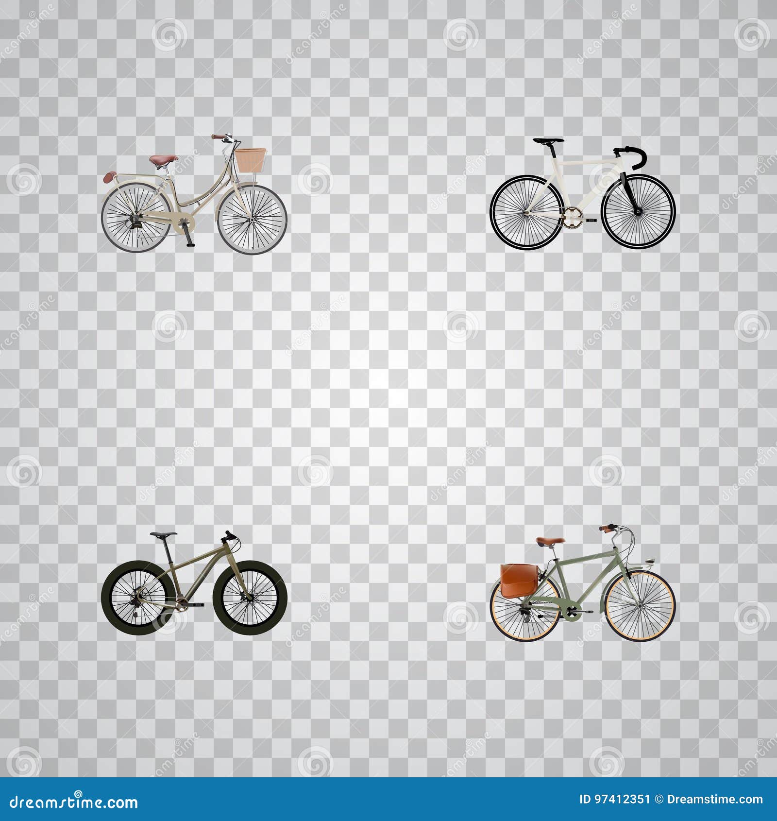 Realistic Bmx, Road Velocity, Working and Other Vector Elements. Set of