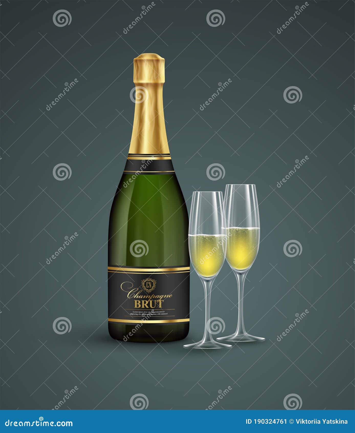Realistic glass cups empty transparent champagne Vector Image