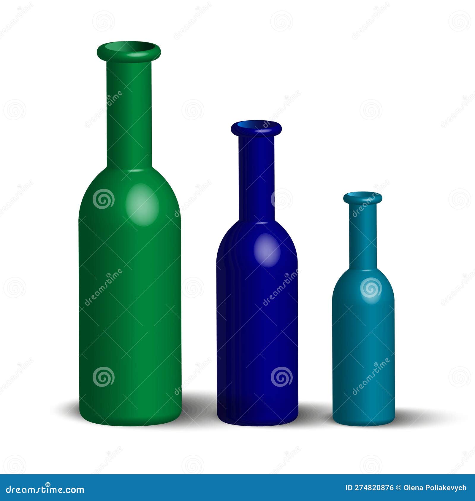 Realistic Bottles. Graphic Design. Vector Illustration Stock Vector