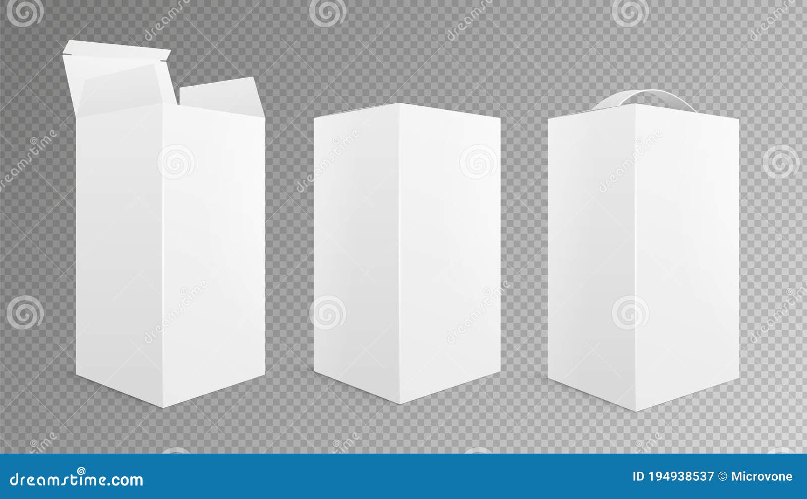 Download Realistic Box Mockup. Open Closed Package, Take Away Pack ...