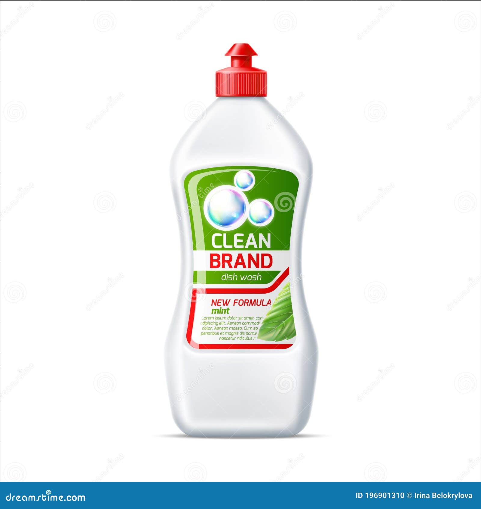Download Vector Blank Dish Washing Detergent Bottle Mockup Stock Vector Illustration Of Care Design 196901310