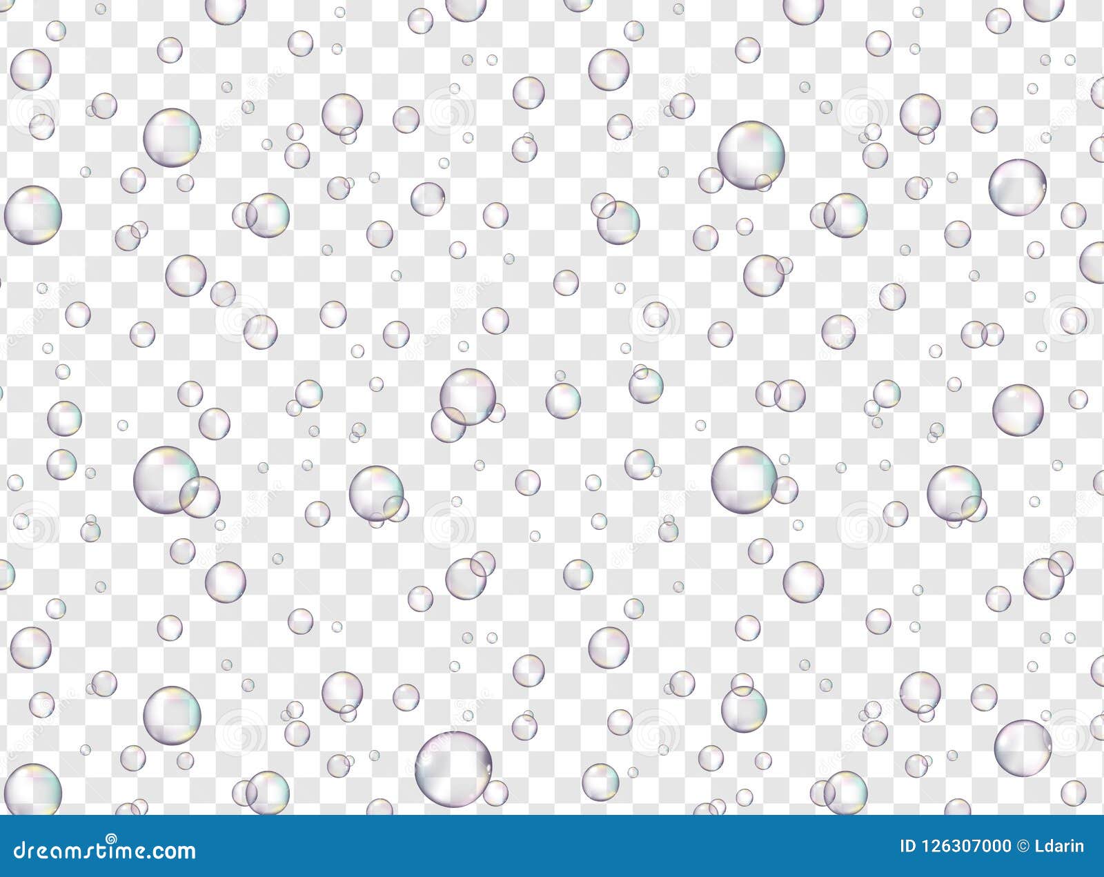 realistic bubbles on a transparent background.  seamless pattern