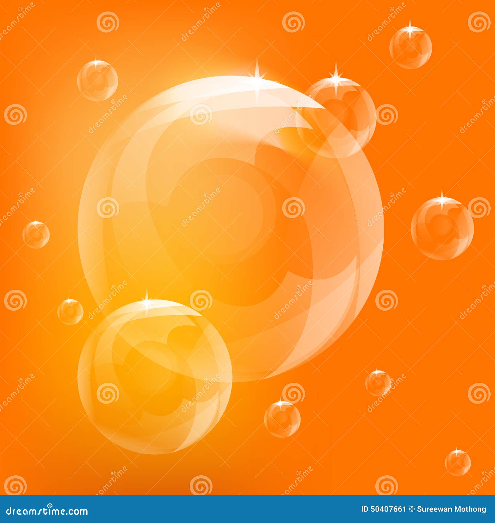 Realistic Bubbles Vector, Orange Bubbles, Bubbles Vector Stock Vector