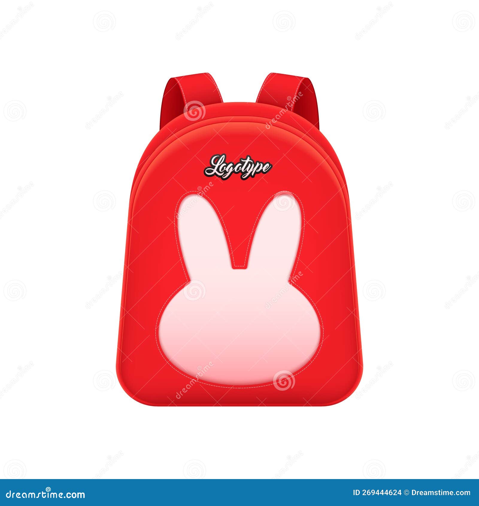 Realistic Bunny Backpack Composition Stock Illustration Illustration