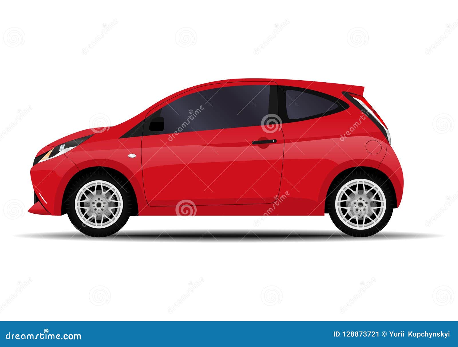 Realistic hatchback car. stock illustration. Illustration of disk