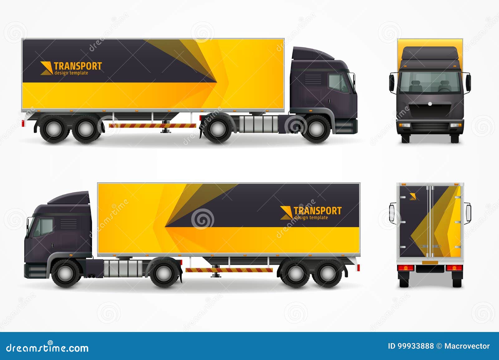 Download Realistic Cargo Vehicle Mockup Ad Design Stock Vector Illustration Of Mockup Metal 99933888