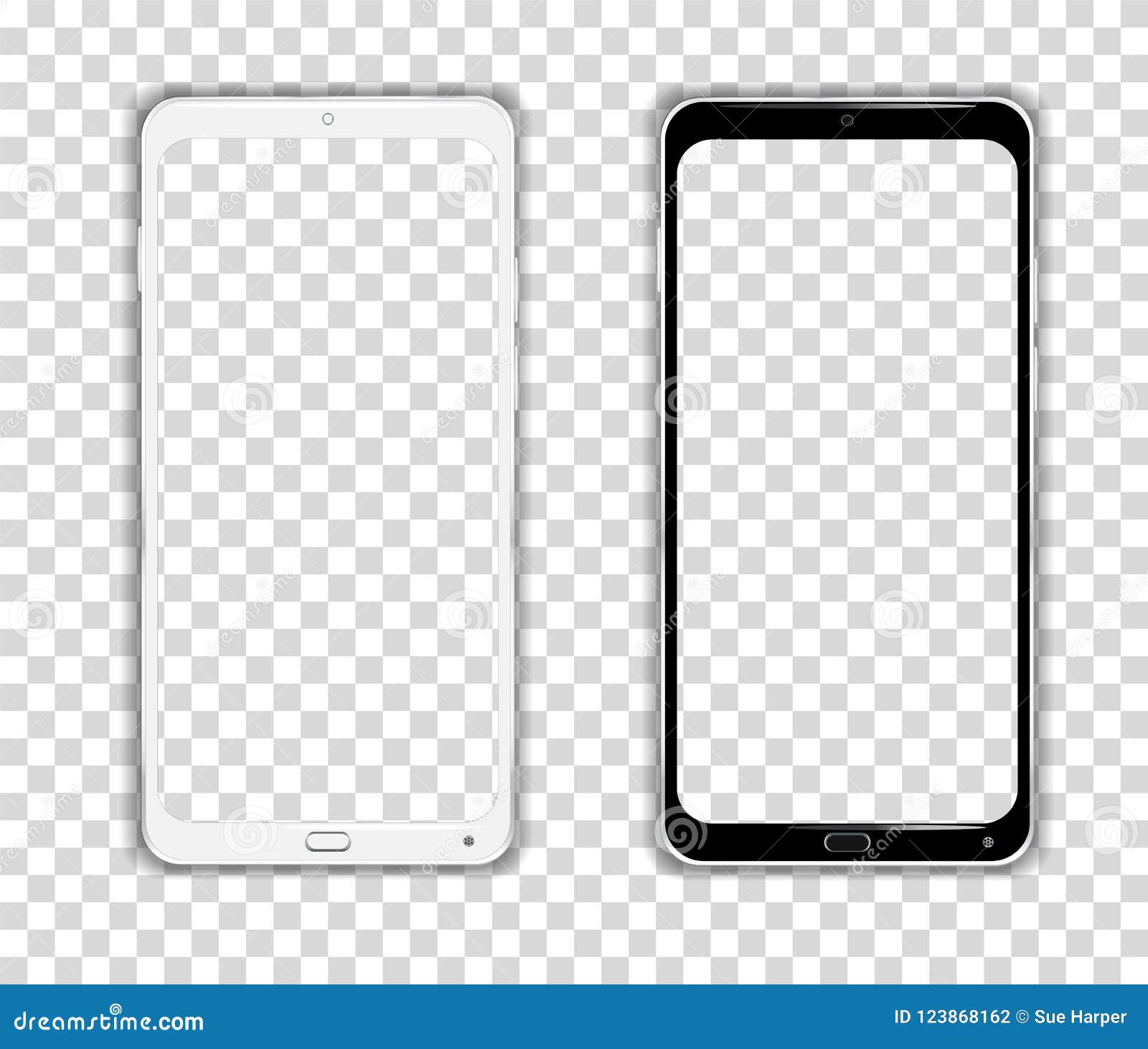 Rectangle white neon frame mobile screen template vector