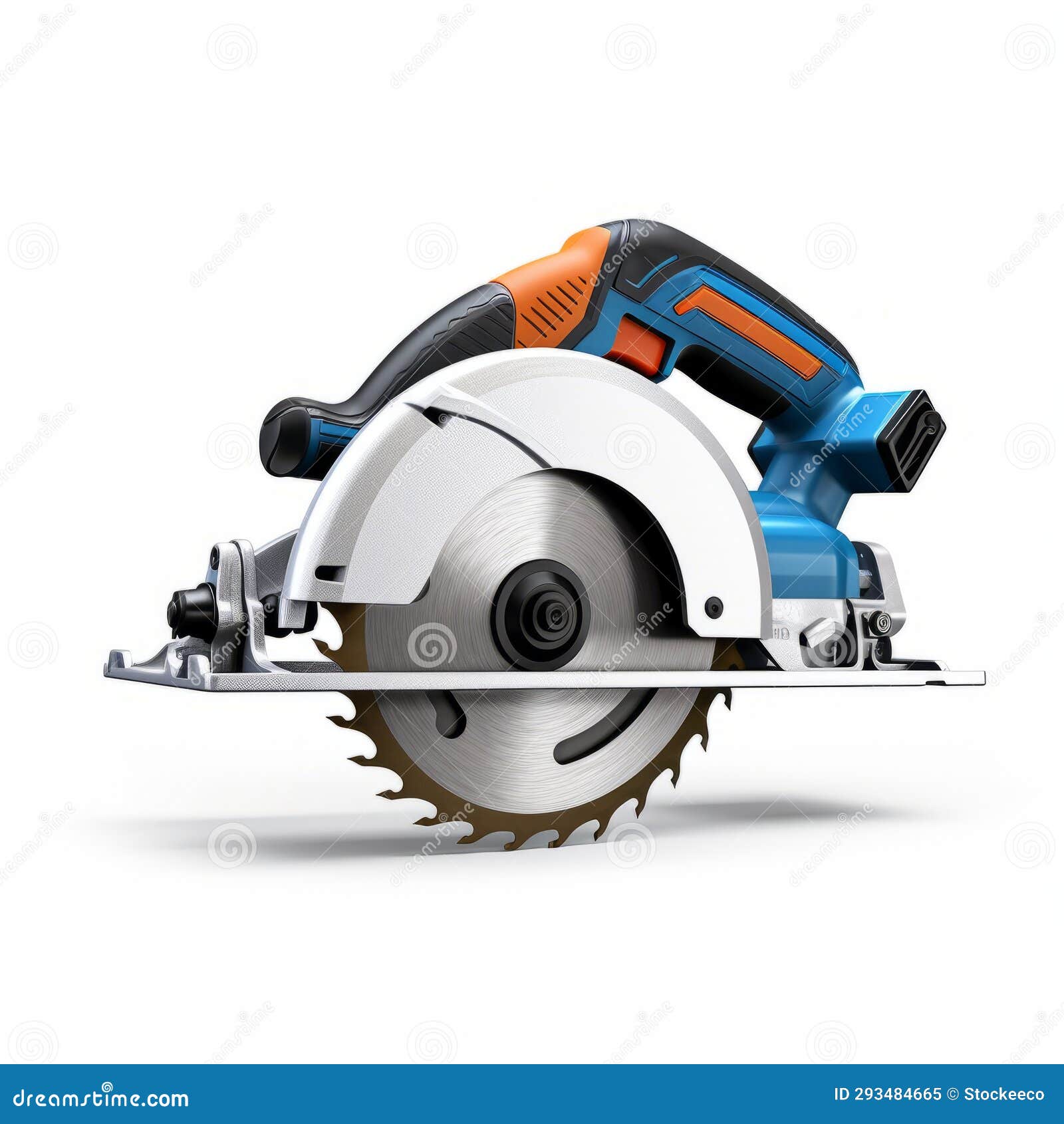 realistic circular saw  on white background
