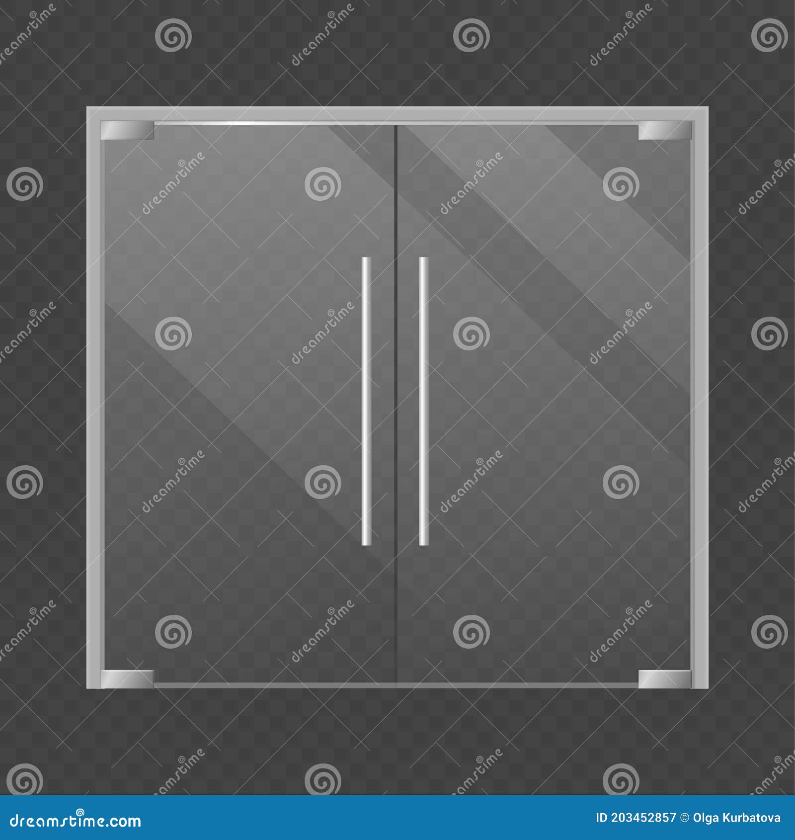 Download Realistic Closed Double Glass Store Doors Modern Transparent Supermarket Office Or Boutique Shop Or Mall Front View Stock Vector Illustration Of Facade Entry 203452857