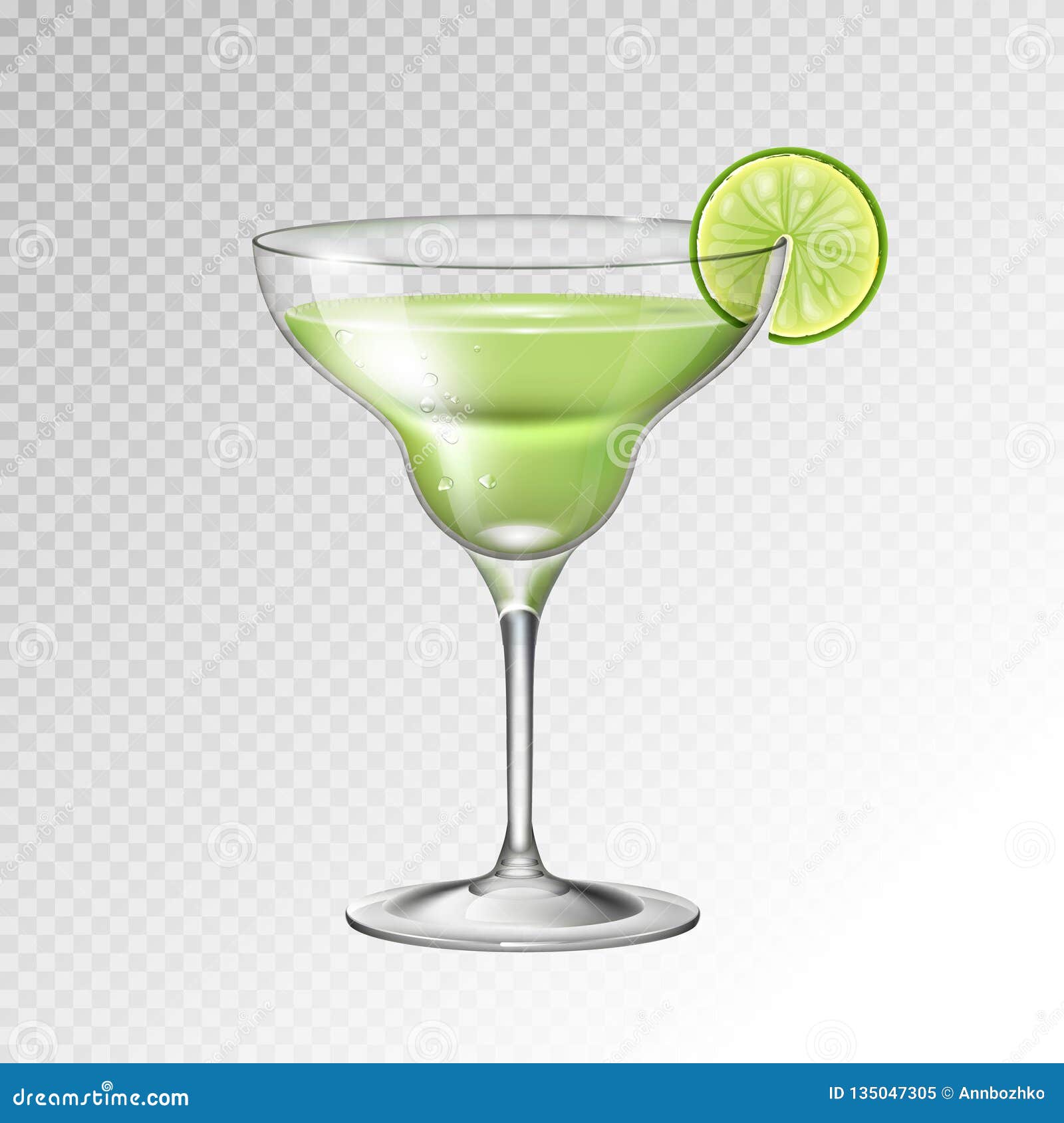 realistic cocktail margarita glass  