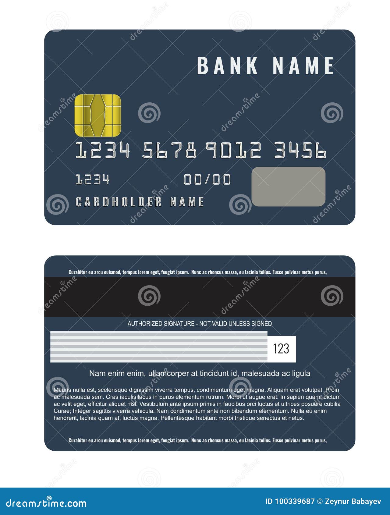 Credit Card Front And Back / Credit Card template. Front and back side ...