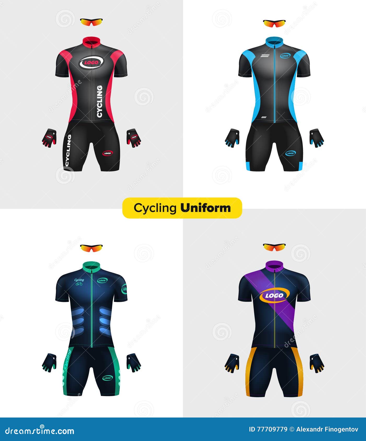 Download Realistic Cycling Uniforms. Branding Mockup. Bike Or ...