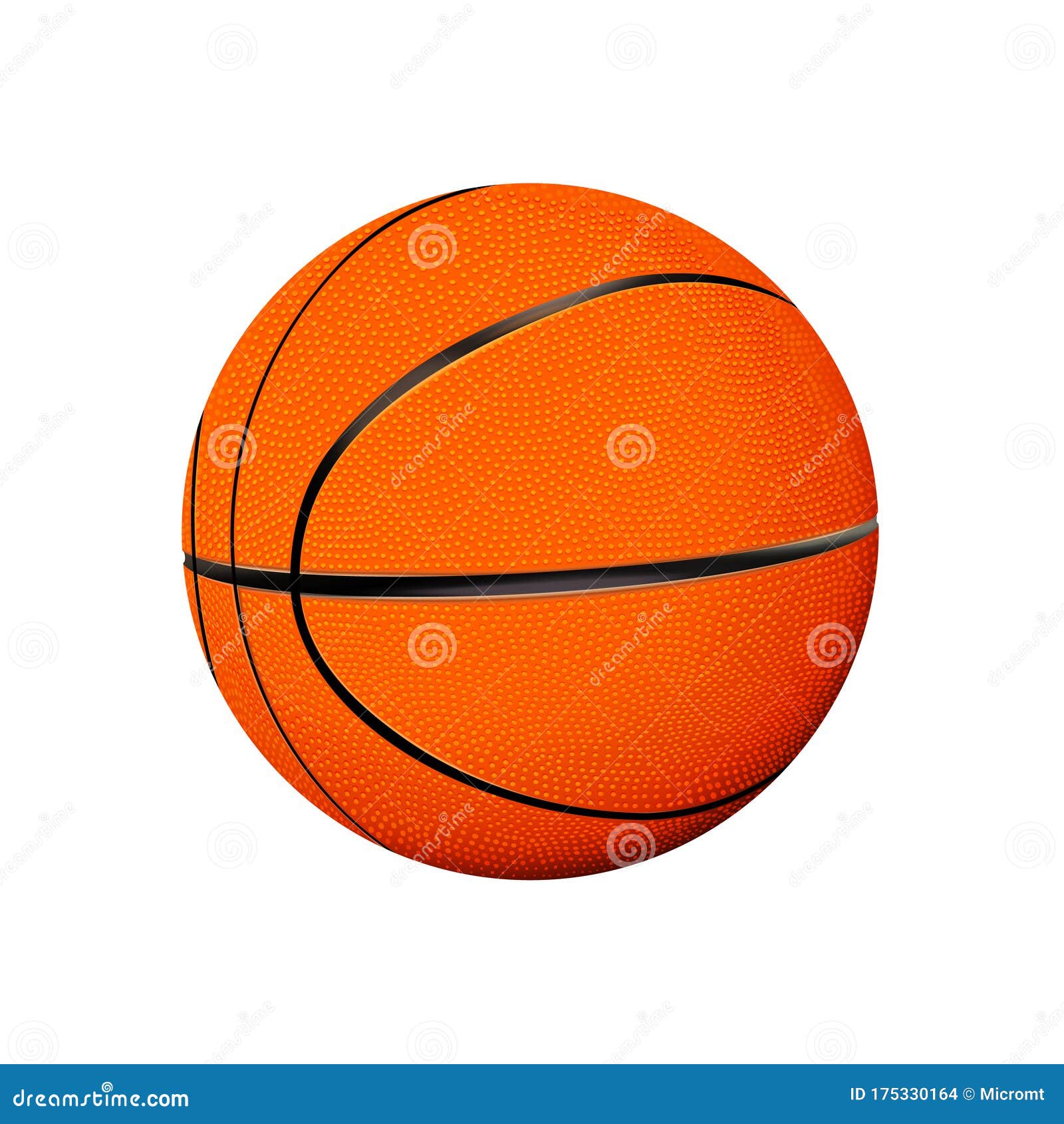 Download Realistic 3d Basketball Ball Isolated On White Background ...