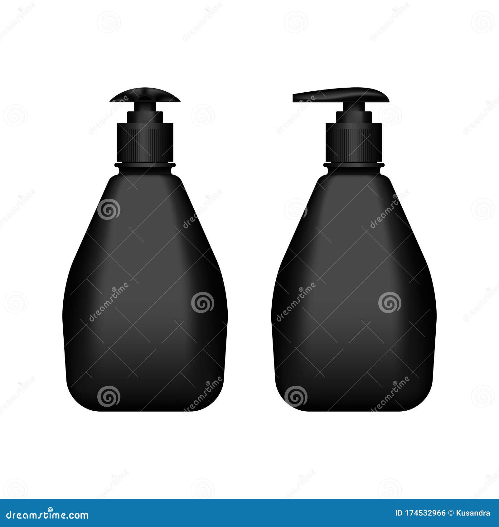Download Realistic 3d Black Liquid Soap Bottle Mockup Isolated On ...