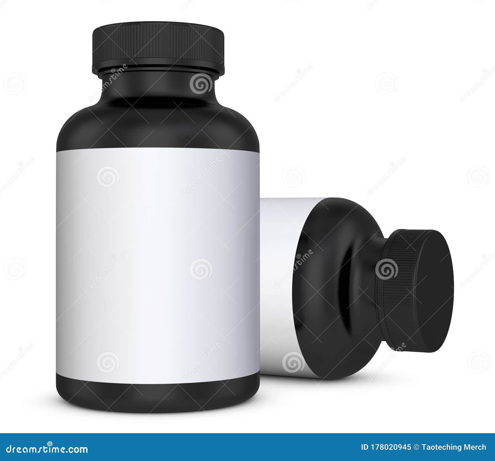 Download Realistic 3D Bottle Mock Up Template On White Background.3D Rendering,3D Illustration Stock ...