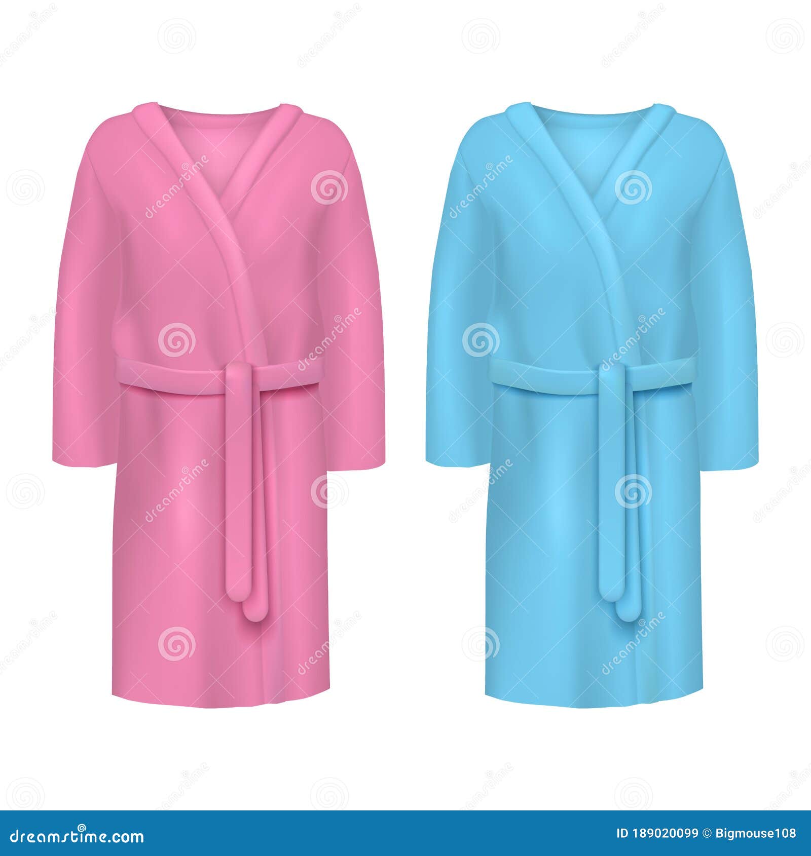 Download Realistic 3d Detailed Color Blank Bathrobe Template Mockup Set. Vector Stock Vector ...