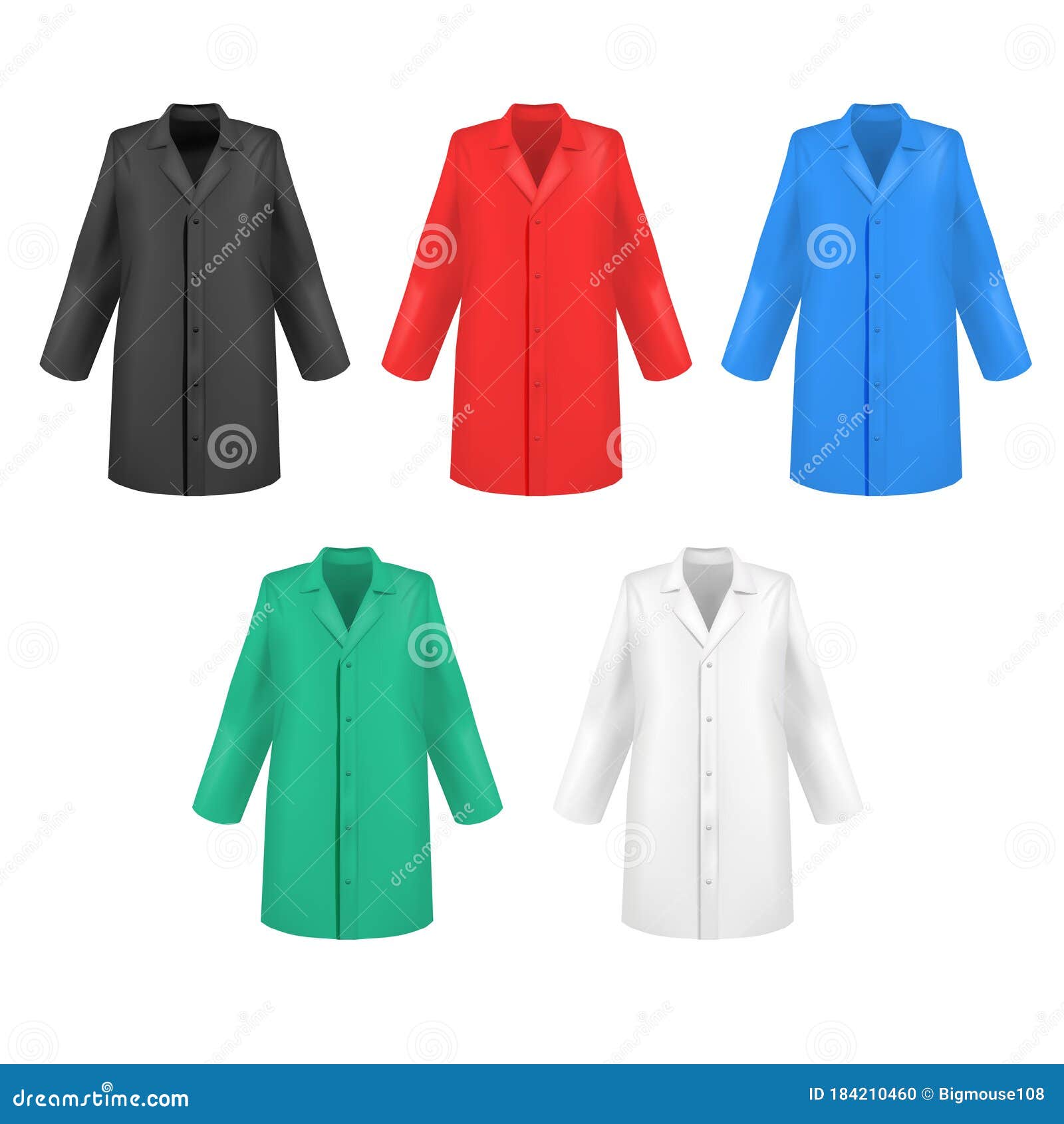 Download Realistic 3d Detailed Color Medical Lab Coat Set. Vector ...