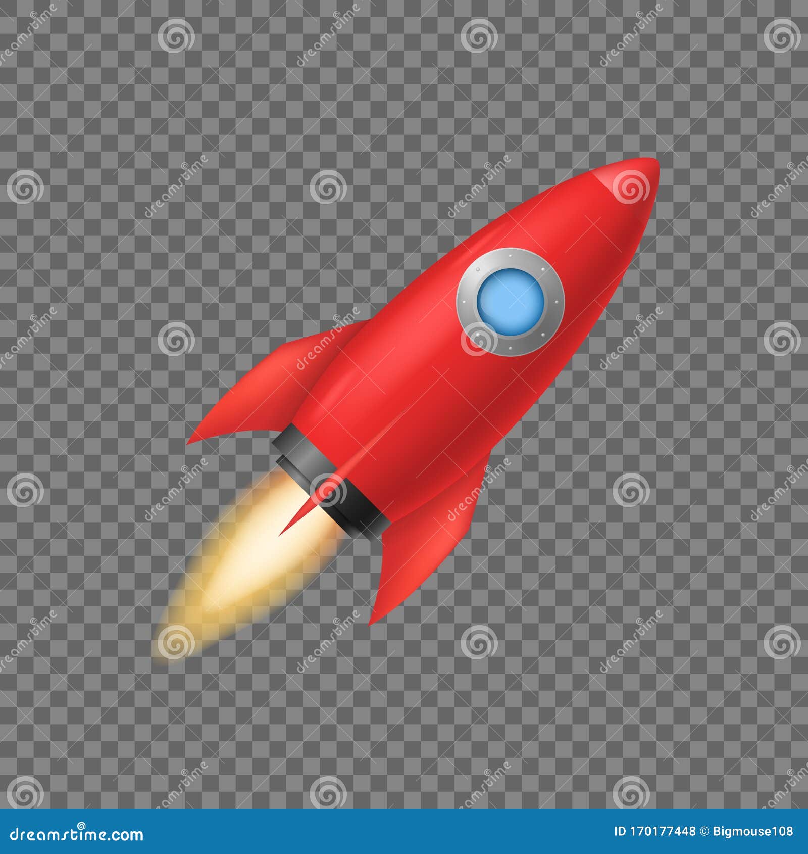 Download Realistic 3d Detailed Red Rocket Space Ship. Vector Stock Vector - Illustration of development ...