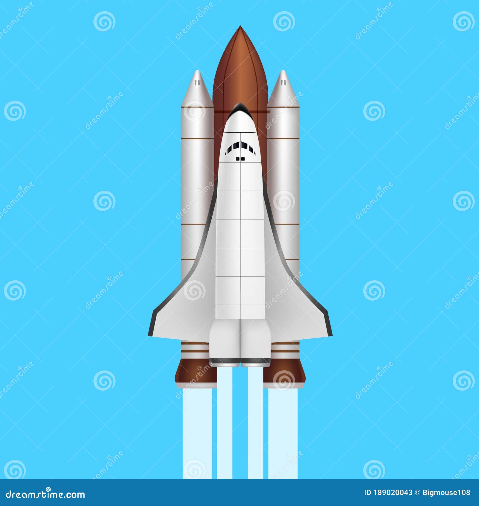 Spacecraft shuttle rocket mock up realistic Vector Image