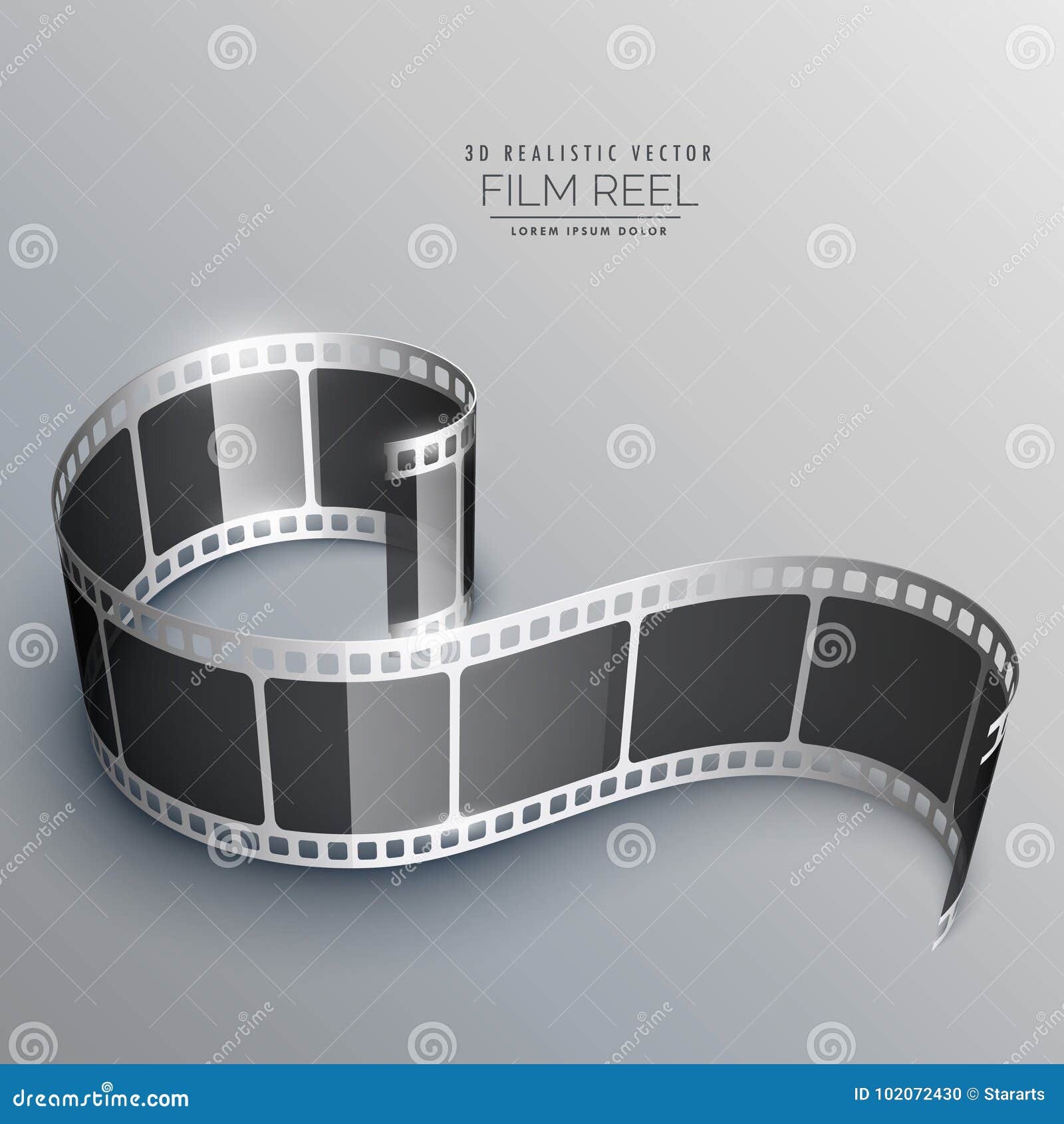 Online cinema video film tape, Isolated on white background, Retro movie film-reel  ribbon with frames for cinematography. Eps10 vector illustration. Stock  Vector