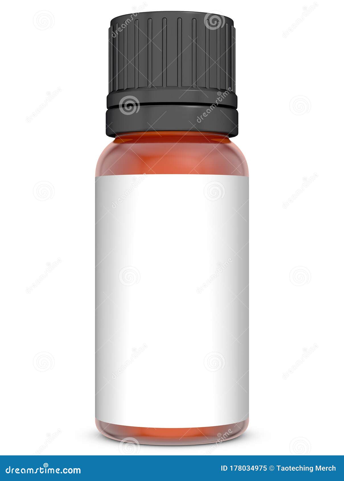 Download Realistic 3D Glass Bottle Mock Up Template On White Background.3D Rendering,3D Illustration ...
