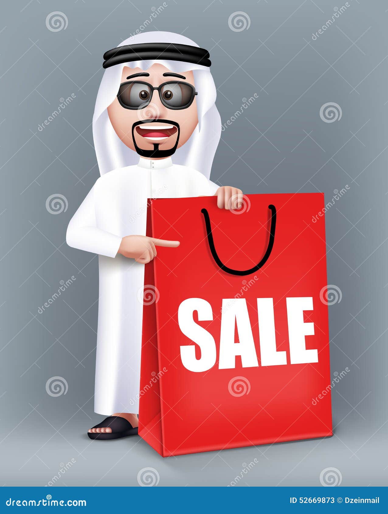 Realistic 3D Handsome Saudi Arab Man Character Illustration 52669873 -  Megapixl