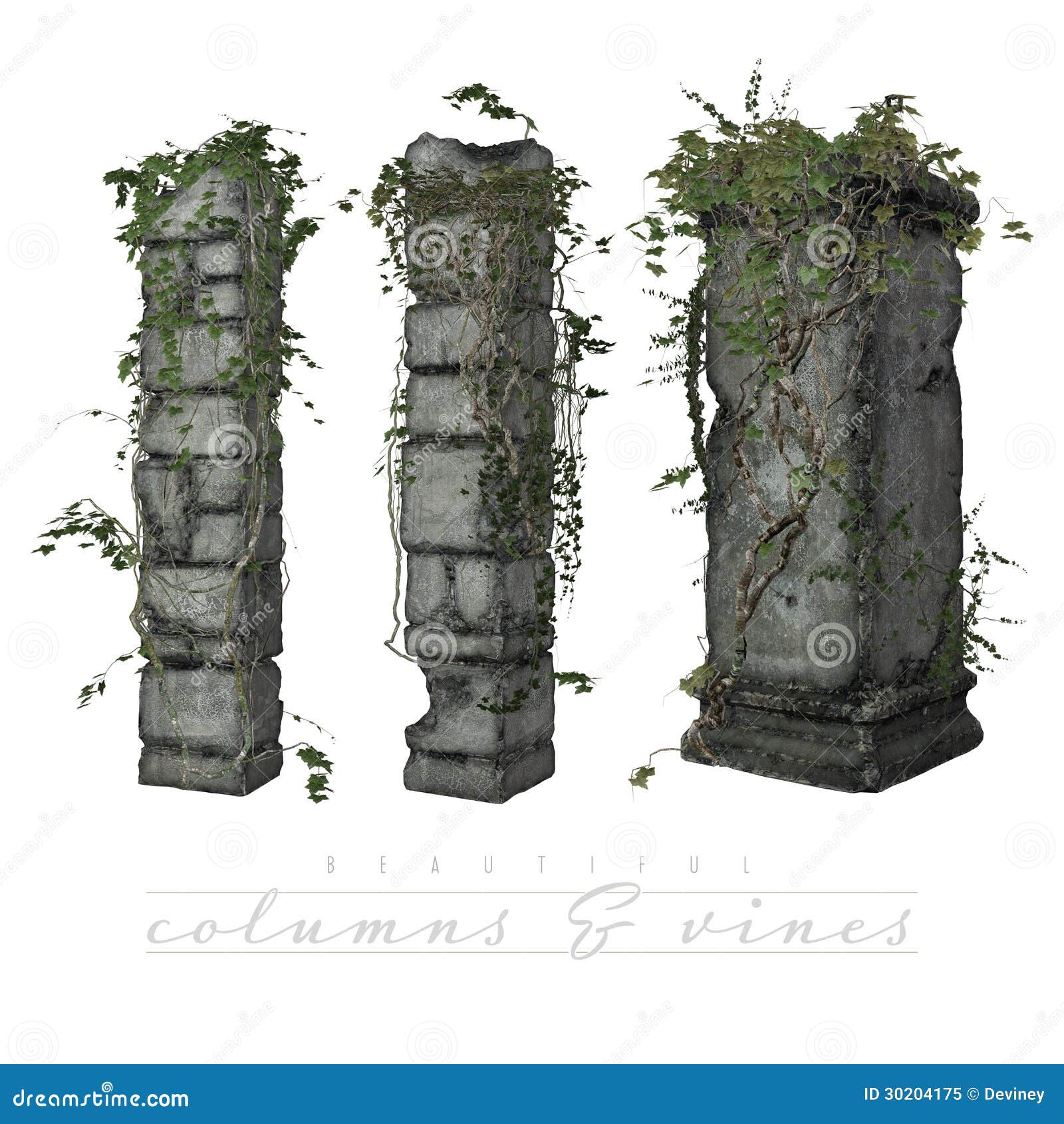 Vines Growing On Old Columns Stock Illustration Illustration 30204175