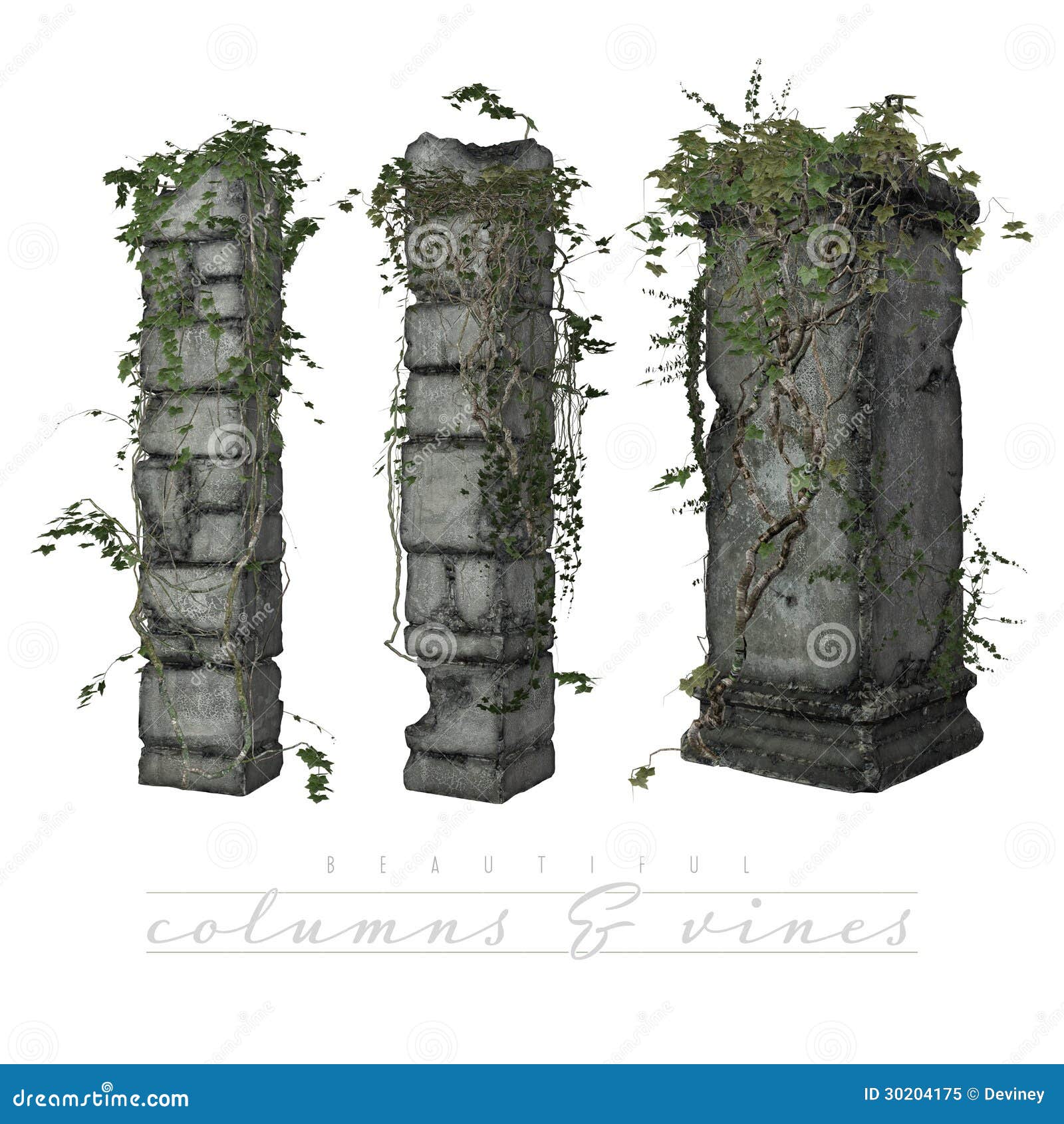 vines growing on old columns