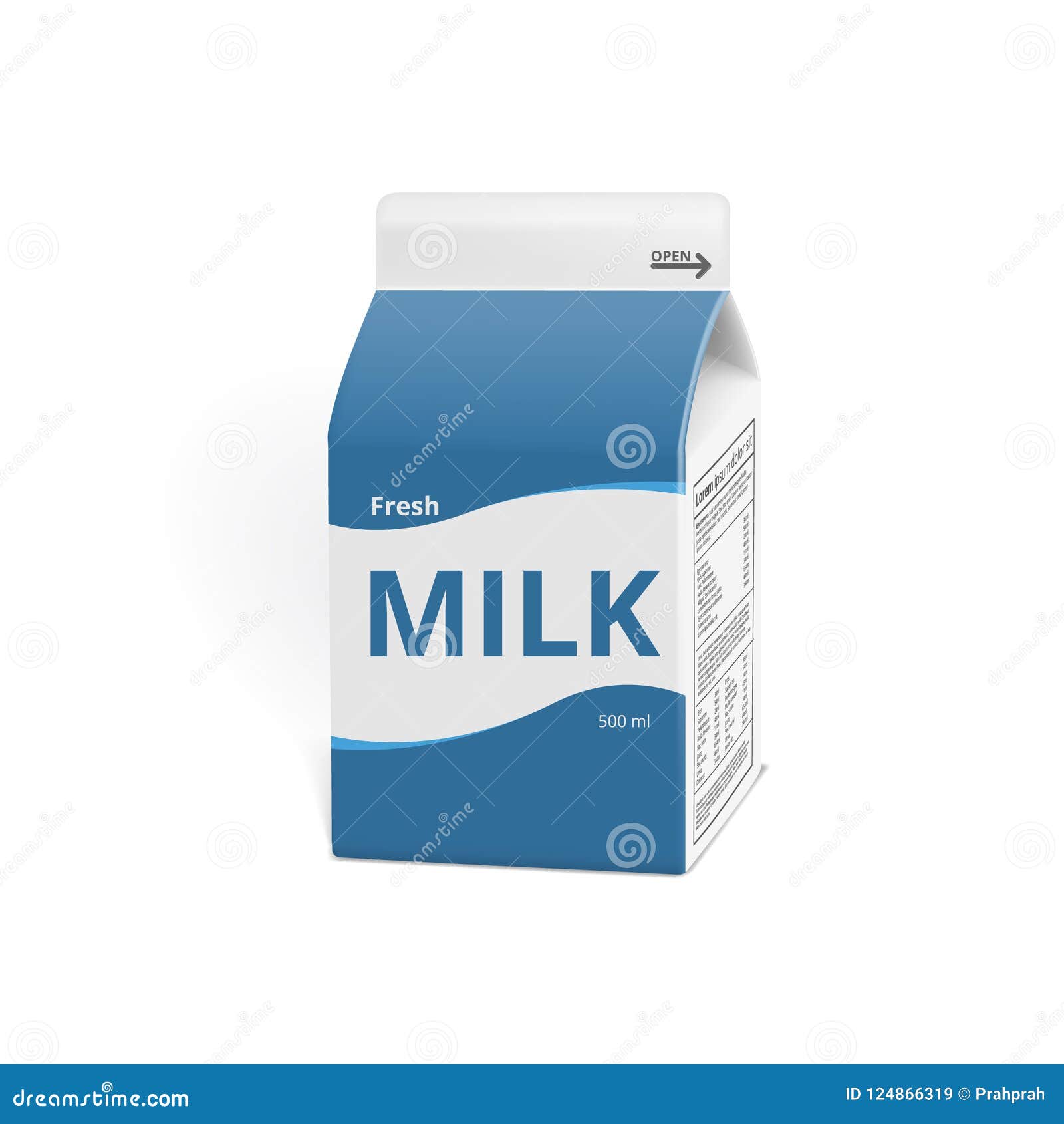 realistic 3d milk carton packing  on white