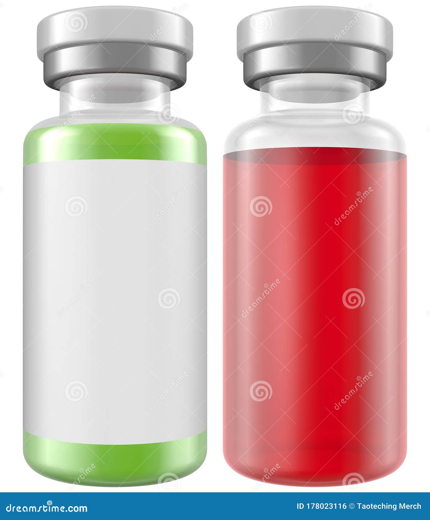 Download Realistic 3D 10ml Vial Glass Bottle Mock Up Template On White Background.3D Rendering,3D ...