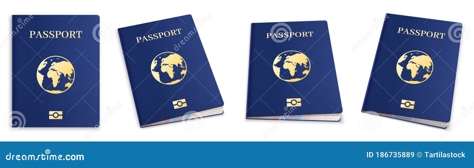 Realistic 3d Passport. International Passport Cover Template for  Travelling, Personal Immigration. Blue Id Document with Stock Vector -  Illustration of letter, realistic: 186735889