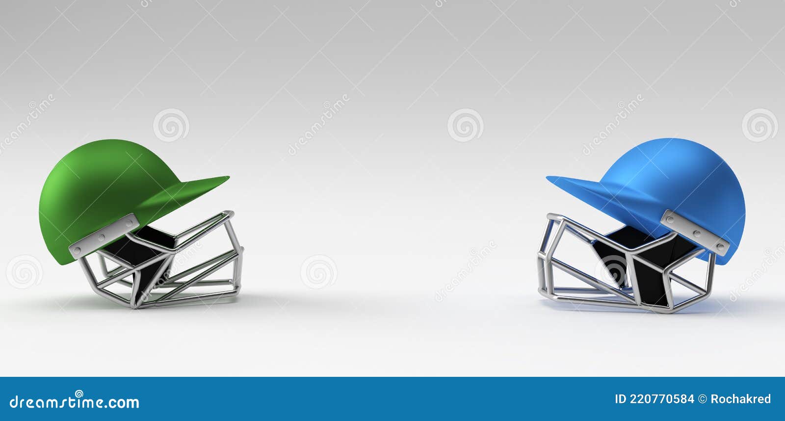 Realistic 3d Render Cricket Helmet Mockup Isolated on White Background