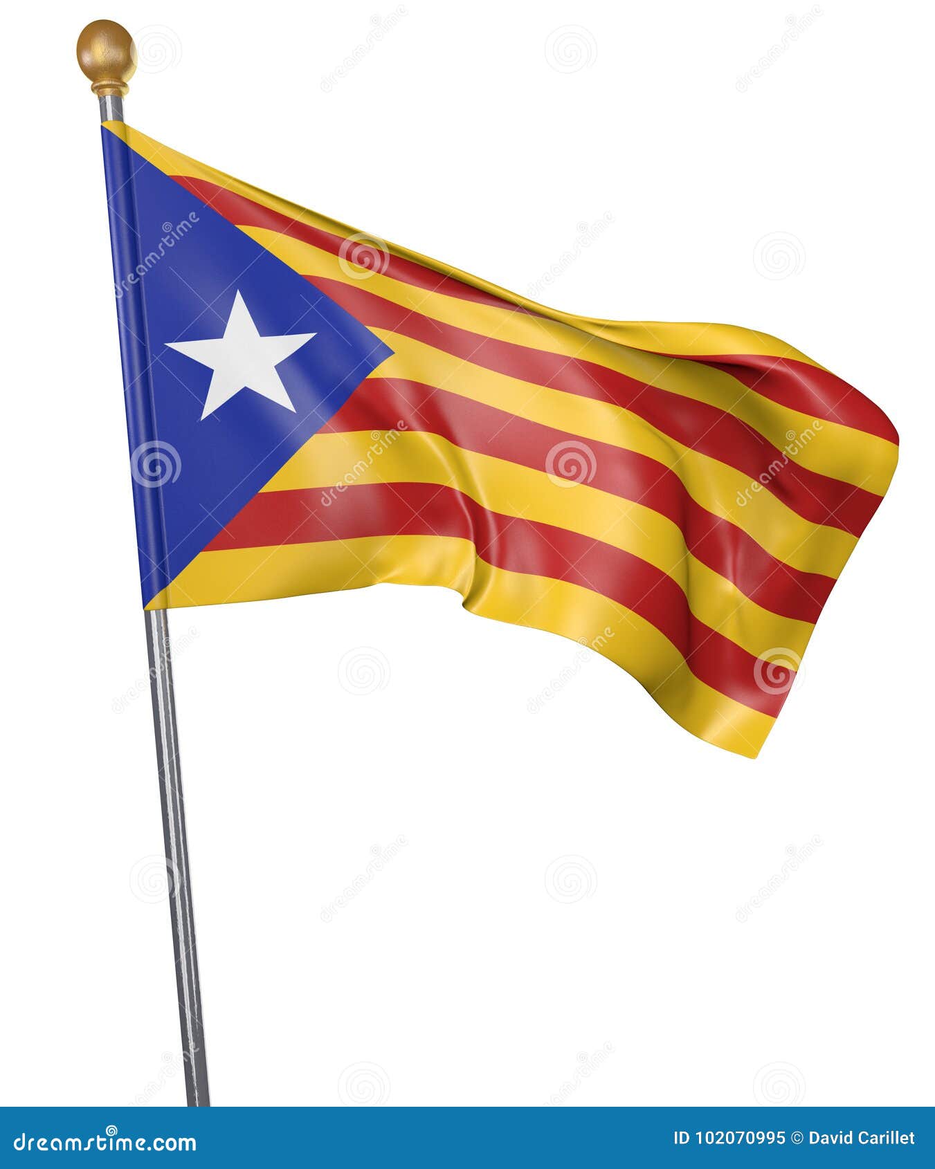 Independence Flag for Region of Catalonia Isolated on White Background ...