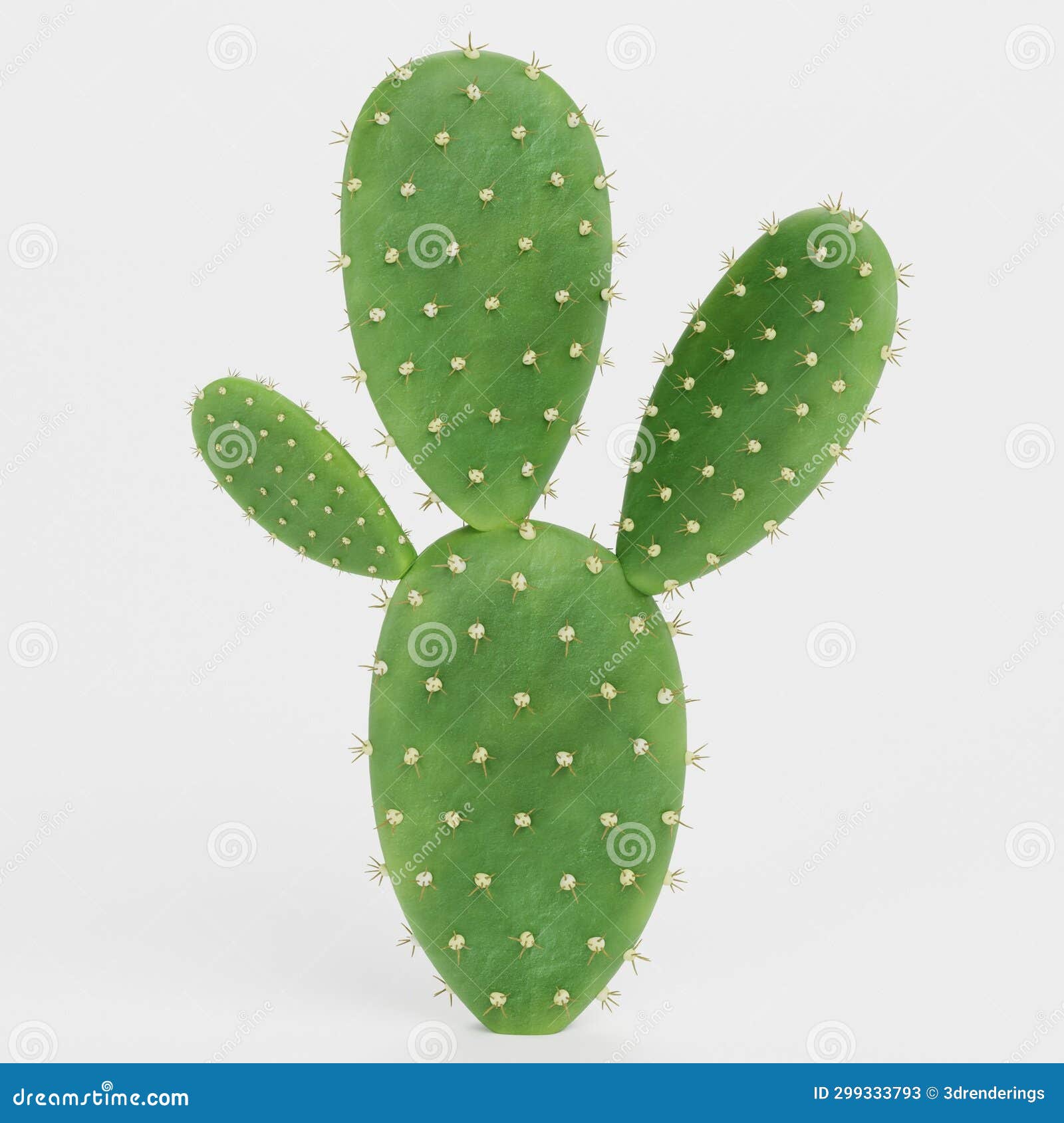 3D Render of Opuntia Cactus Stock Illustration Illustration of sand