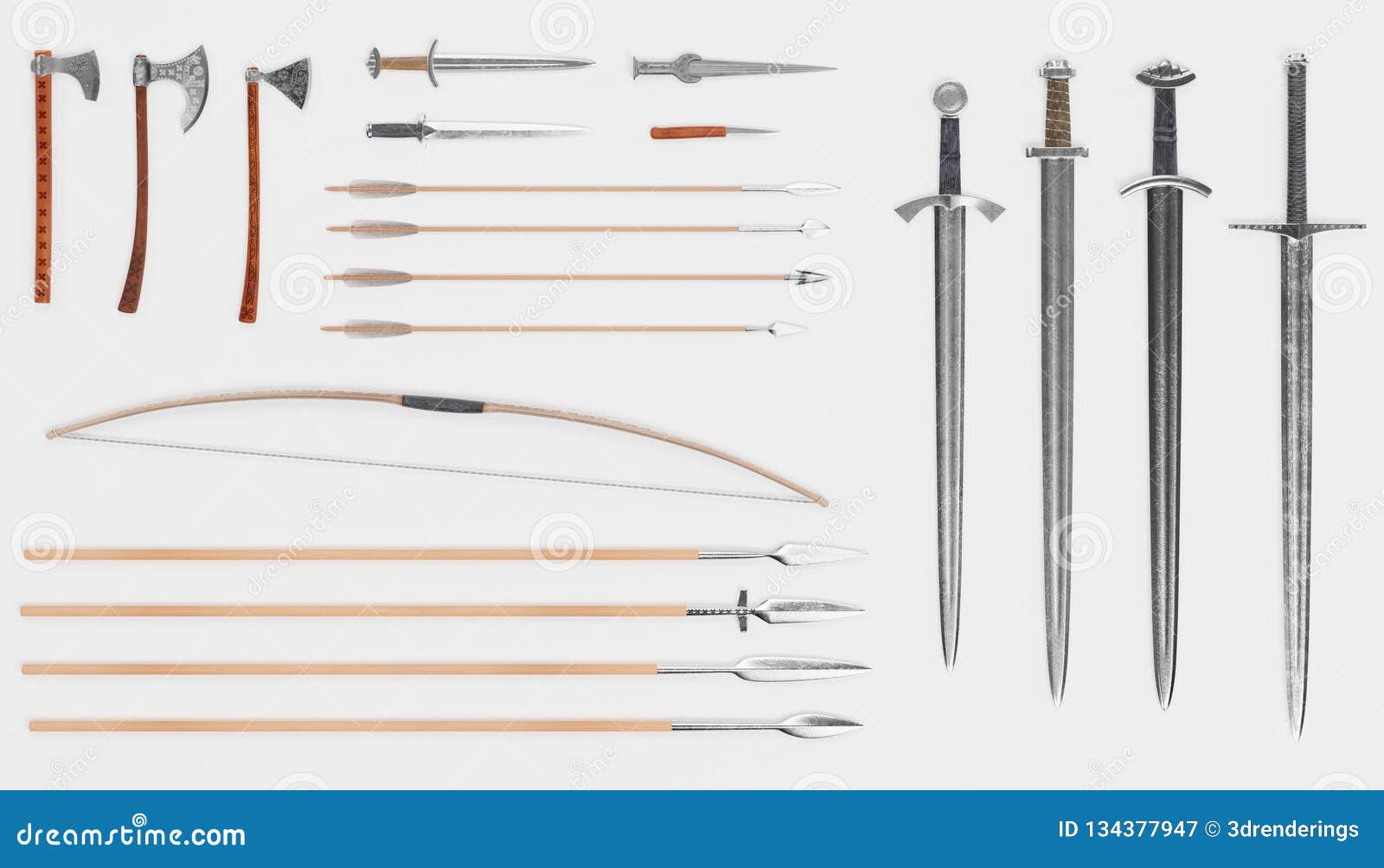 3d render of viking weapons