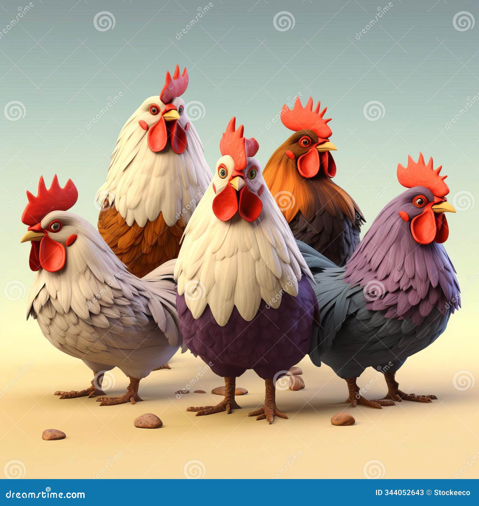 realistic 3d rendering of hens clipart for ers